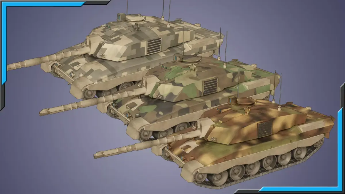 Challenger II LowPoly Model-6 Skins-4K textures-Rigged-Tank Low-poly 3D model