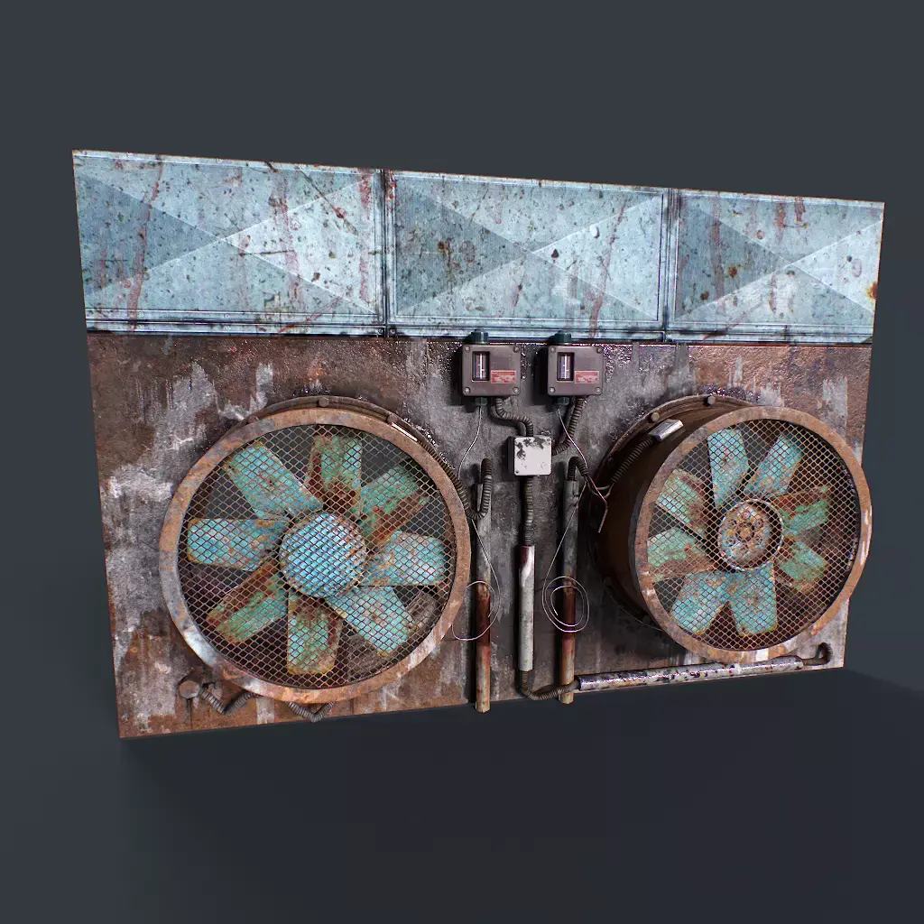 Old Industrial Ventilation Low-poly 3D model