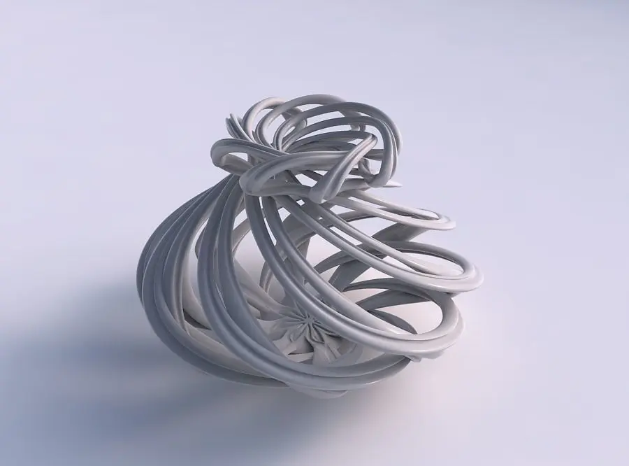Vase wide creeper twisted with extruded lines and squeezed to... 3D print model buy
