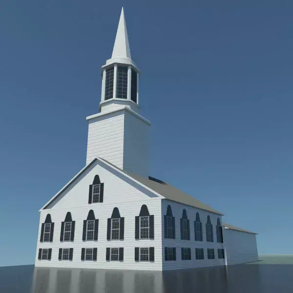 New England Style Church 3D model