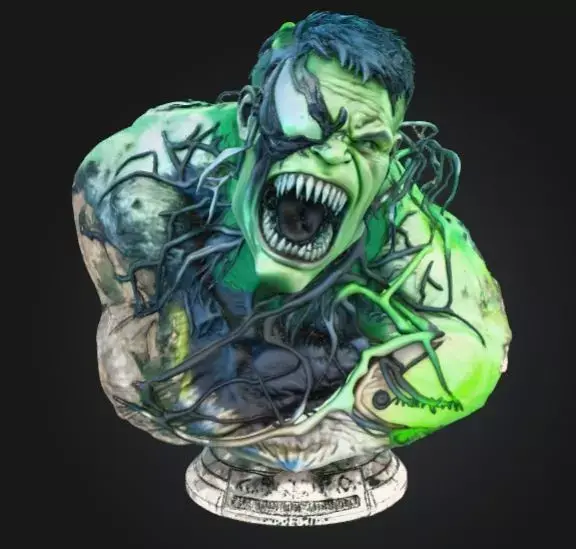 Venomized Hulk Bust 3D print model