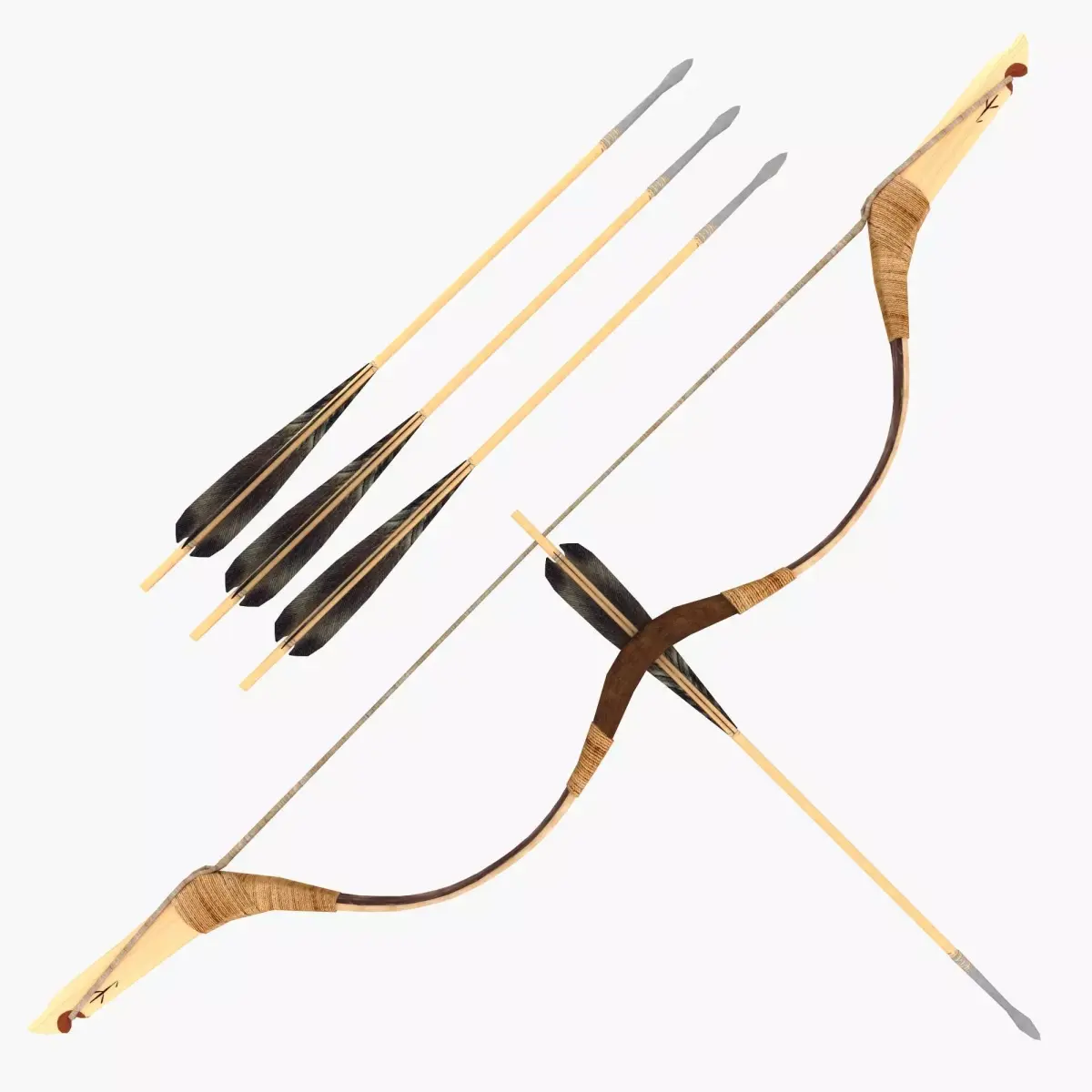 Composite Bow Low-poly 3D model purchase
