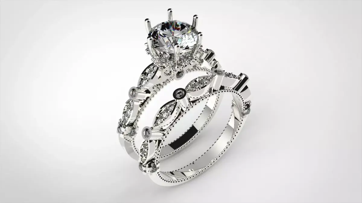 STL 3DM bride wedding ring model wr0006 3D print model
