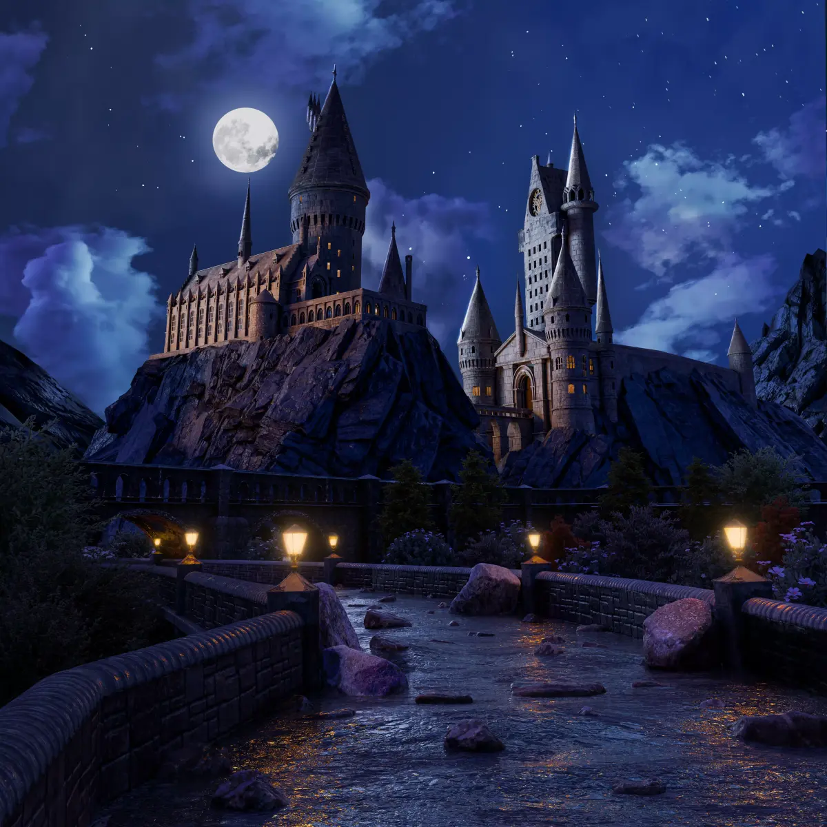 Medieval Castle - Hogwarts  3D model