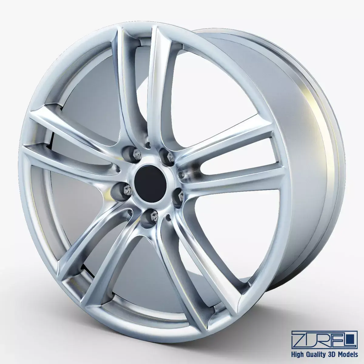 Style 303 wheel silver Mid Poly Low-poly 3D model