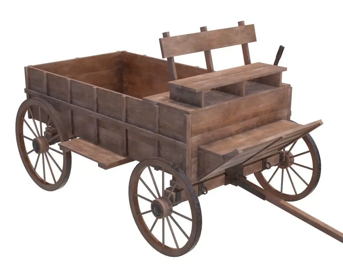 wagon wooden 3D model