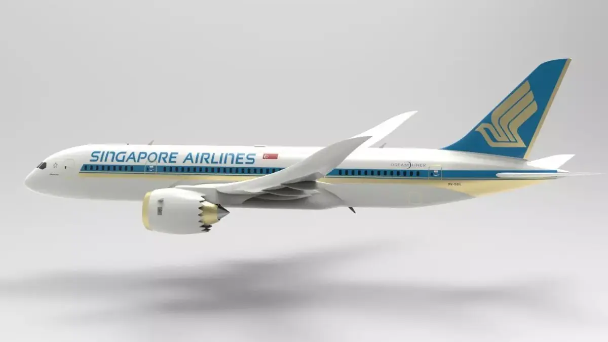 Airplane blue sky Low-poly 3D model