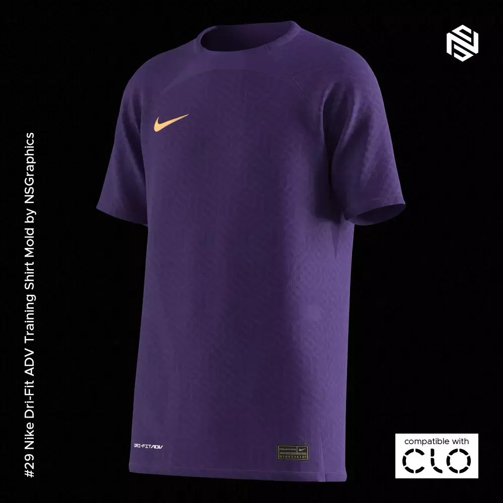 Nike Dri-Fit ADV Training Shirt for CLO3D-Marvelous Designer 3D model