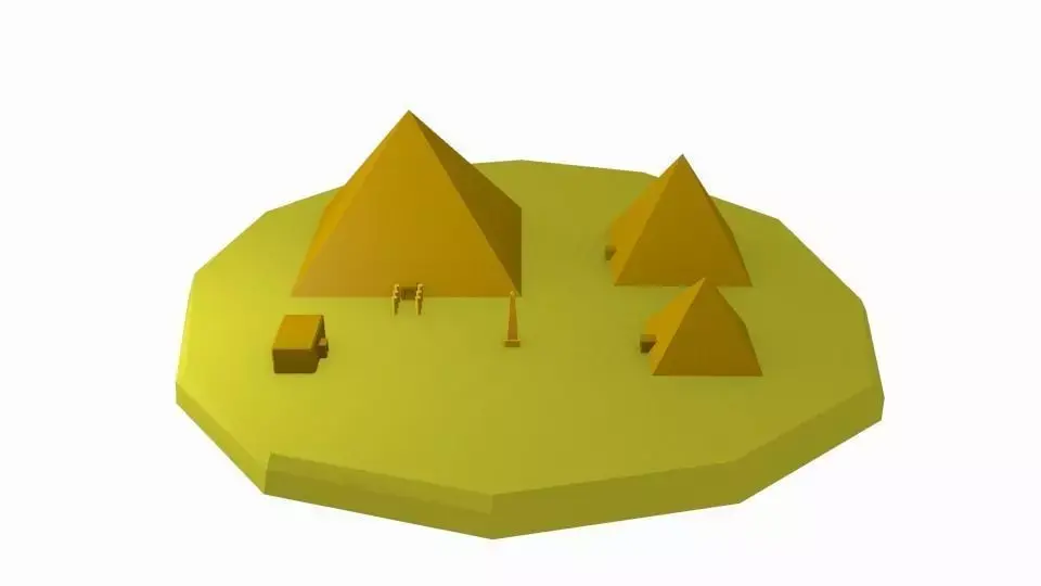 Lowpoly  Egyptian architecture Free low-poly 3D model