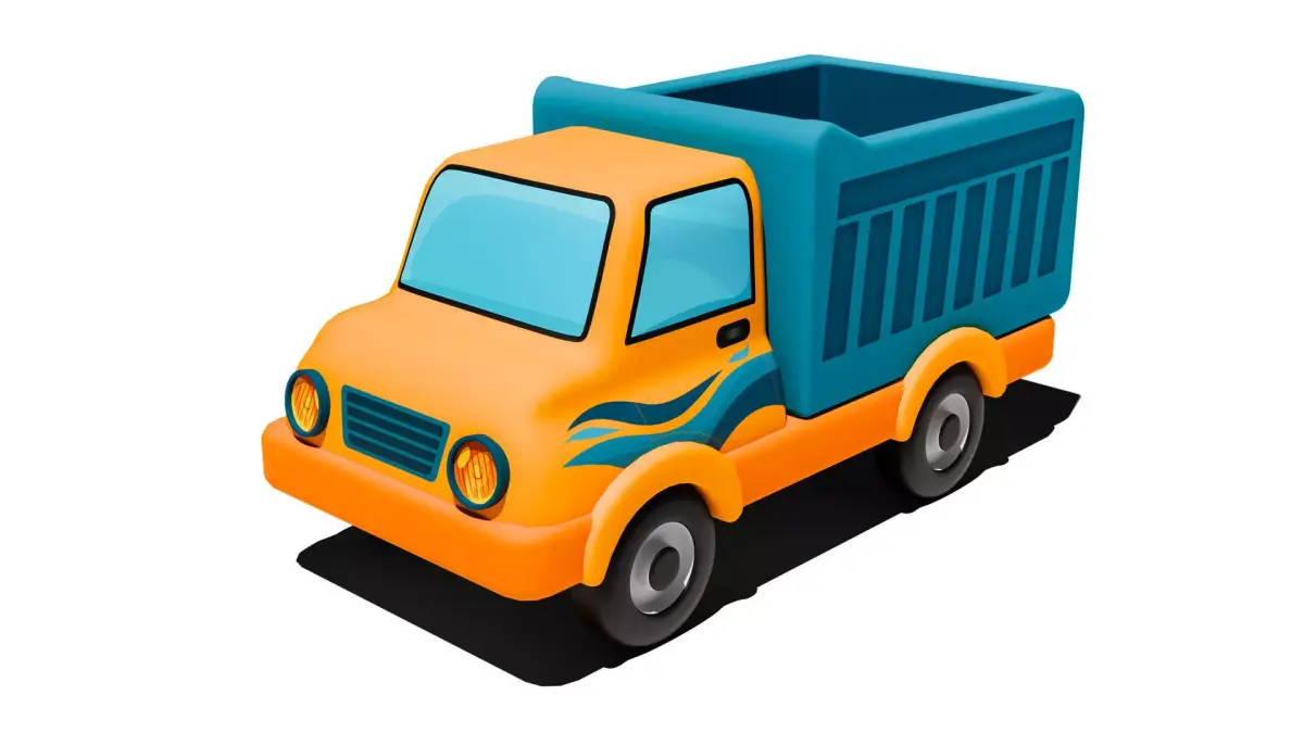 Cartoon Dump Truck Low-poly 3D model purchase