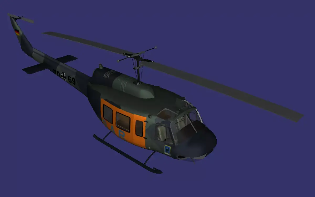Bell UH-1 Iroquois Low-poly 3D model