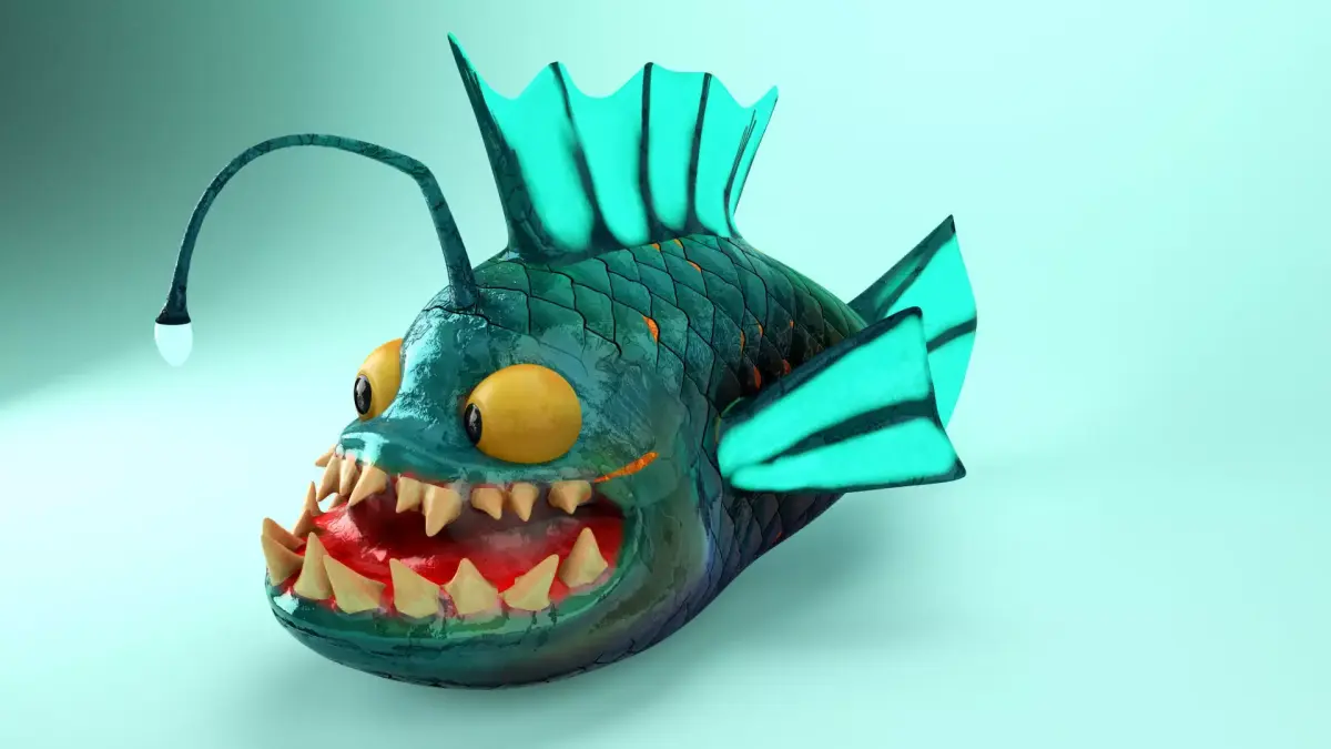 Spike the Angler Fish Animated Low-poly 3D model