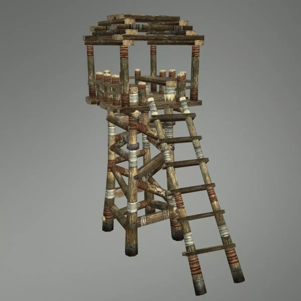 Medieval Watch Tower for Guard Low-poly 3D model