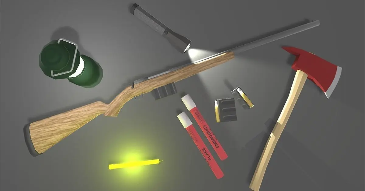Survival Starter Pack Low-poly 3D model