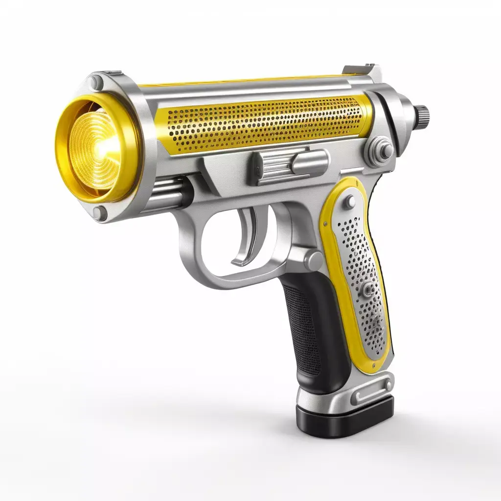 Sleek Silver Ray Gun 3D model