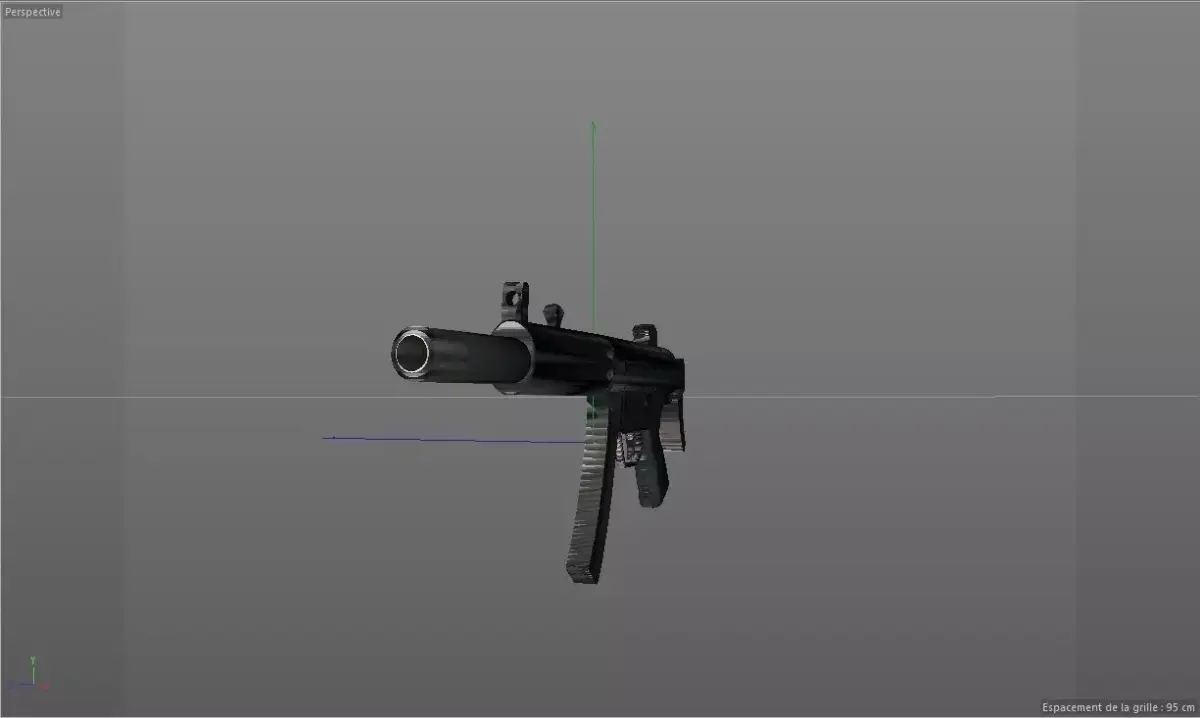 HK5-Silenced gun Free 3D model