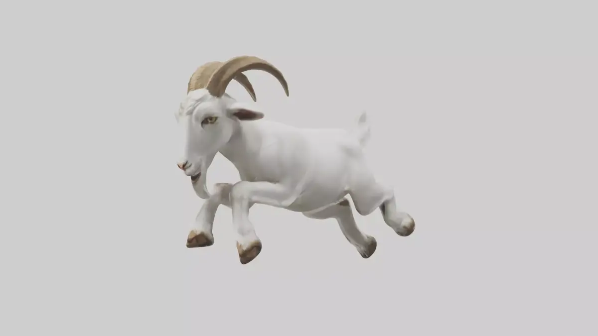 Goat Hopping Model Low-poly 3D model