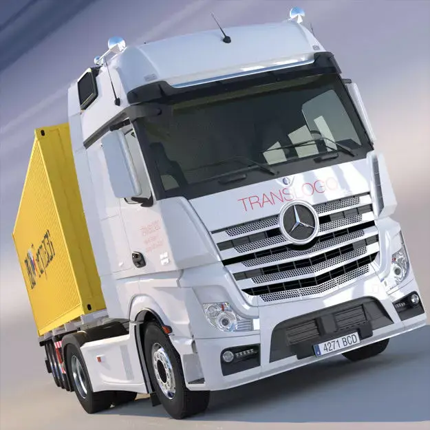 Mercedes Actros MP4 Gigaspace Truck with 40ft Container 3D model
