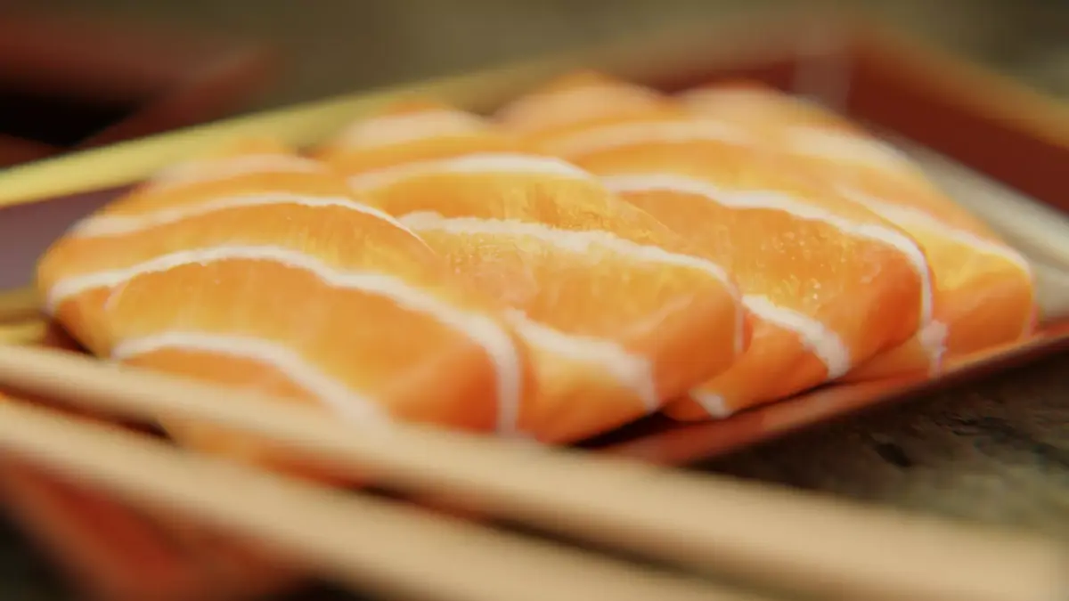 Sashimi Set sushi on plate with chopsticks 3D model