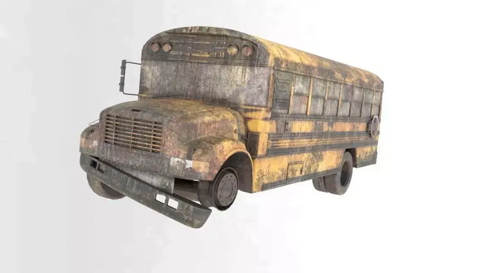Old Bus Textured  Low-poly 3D model