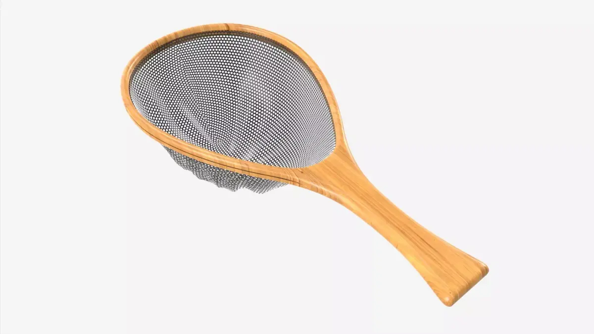 Wooden fly fishing net 3D model