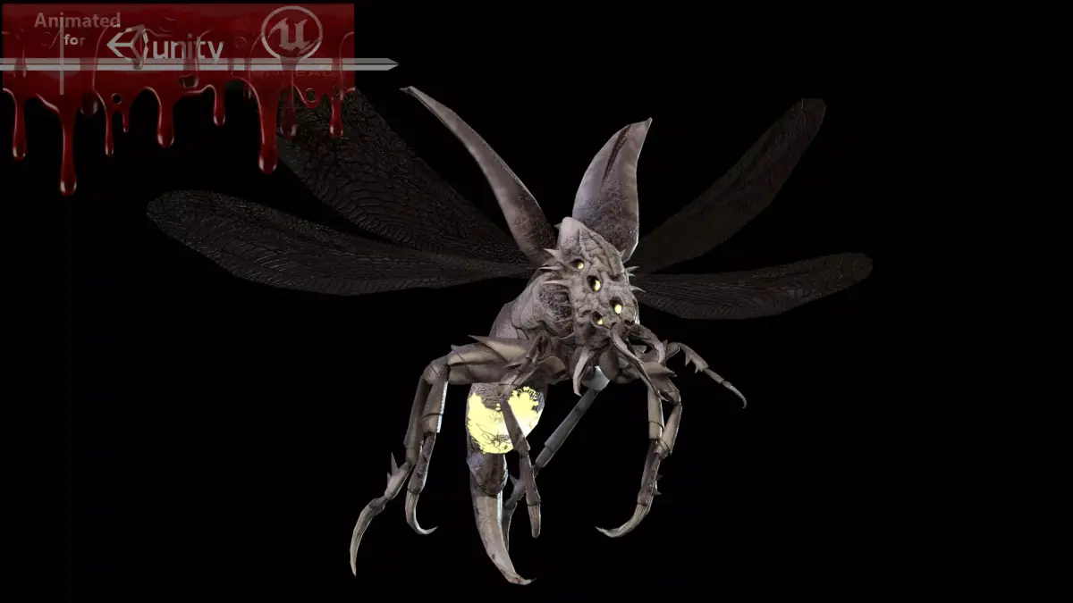 Flying Beetle6 Low-poly 3D model