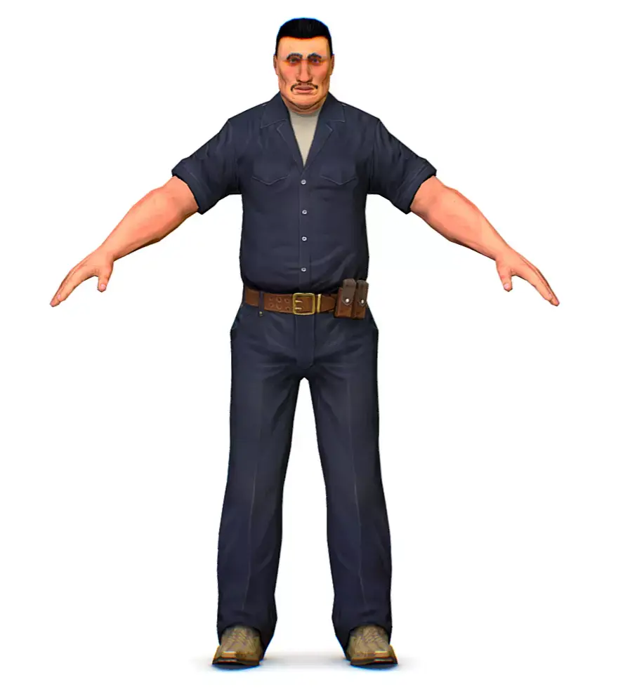 LowPoly Man Boss Slave Driver Chief Low-poly 3D model