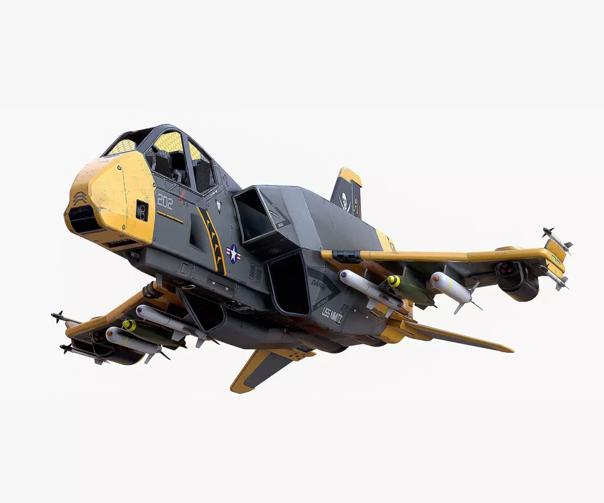 Sci-Fi Jet Fighter Plane Raptor Navy PBR 3D model