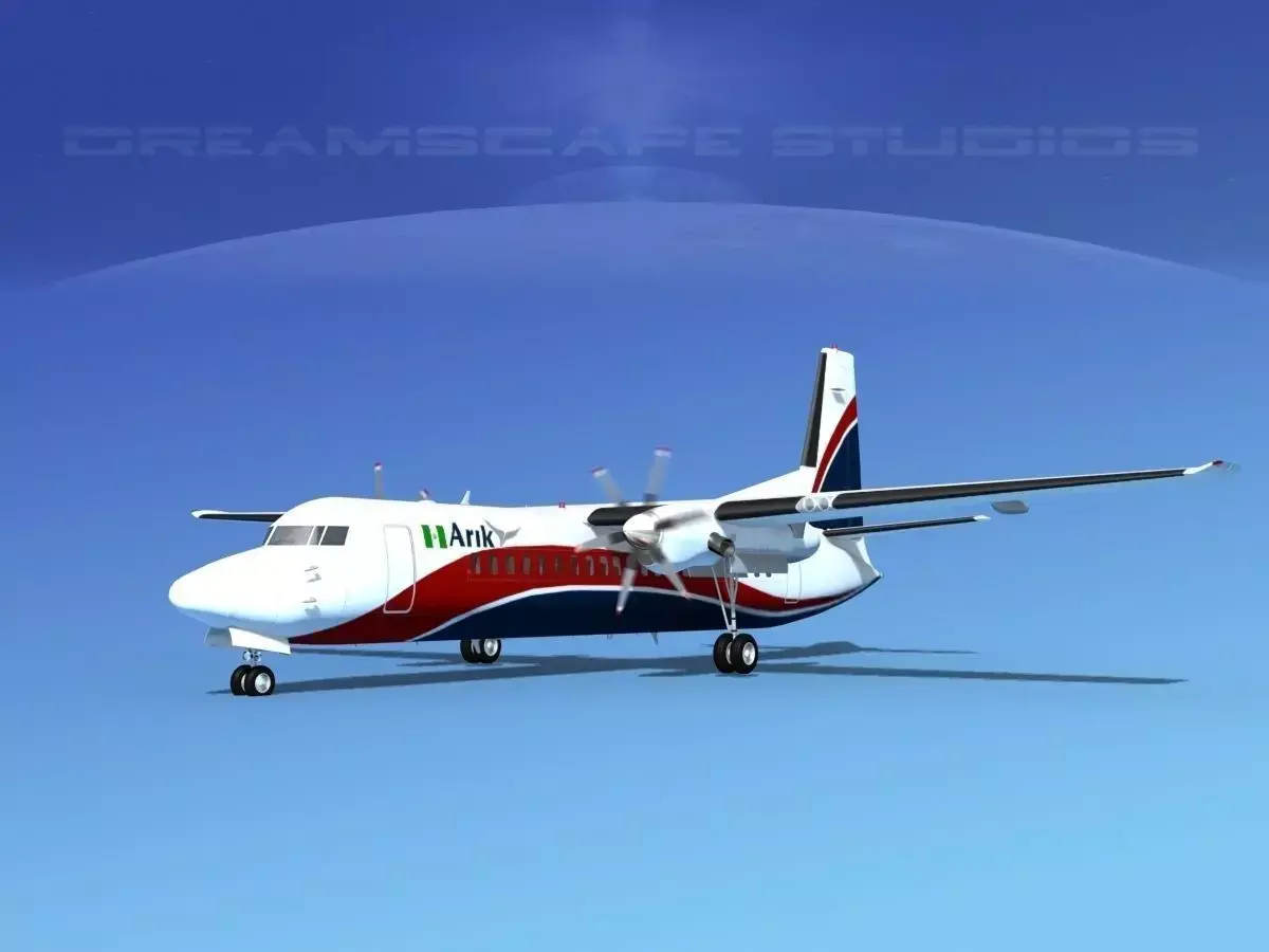Fokker 50 Arik Air 3D model