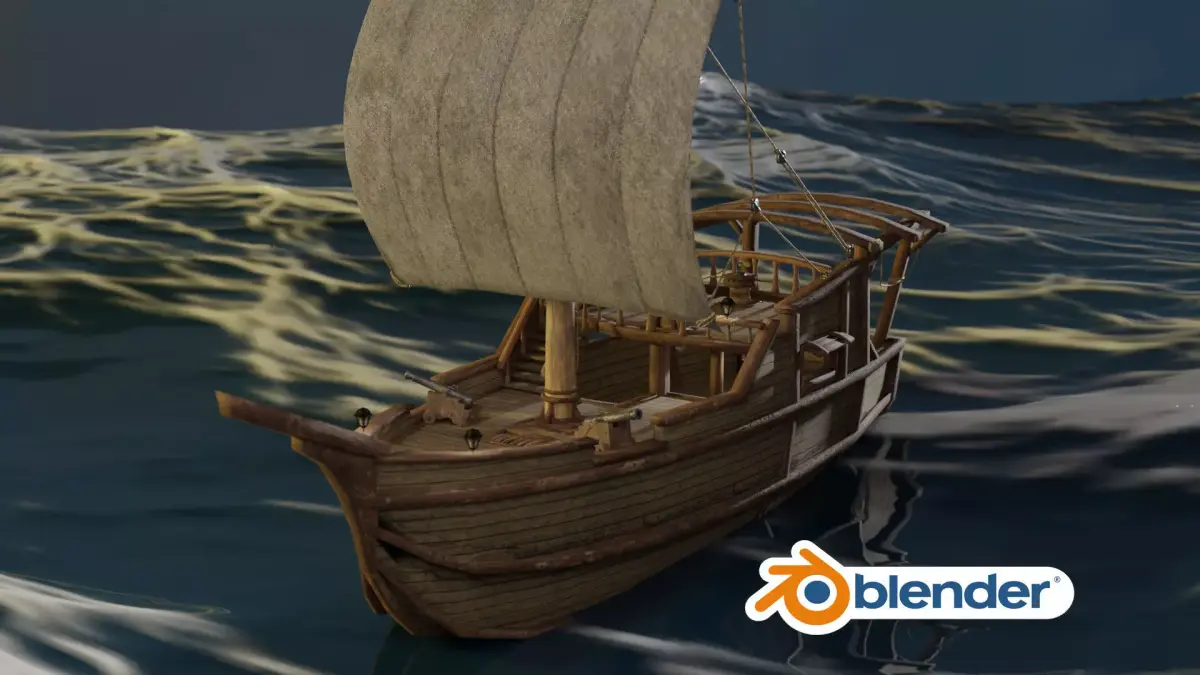 Ship - boat sea thieves   low poly  Low-poly 3D model
