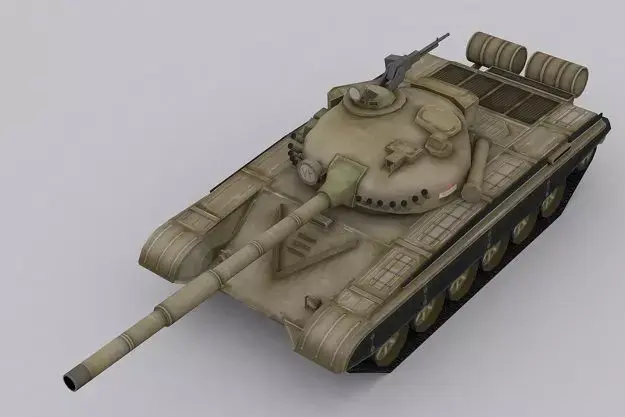 low poly iraqi t72  Low-poly 3D model