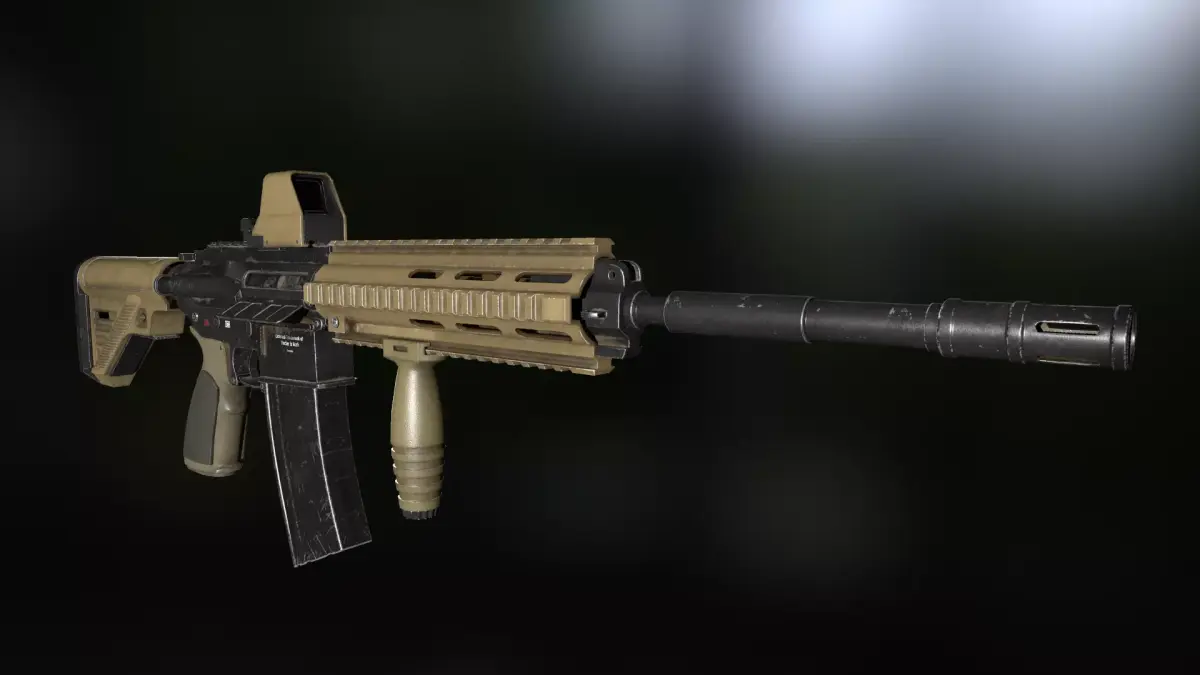 HK416 heckler and koch  Assault riffle gun  Low-poly 3D model