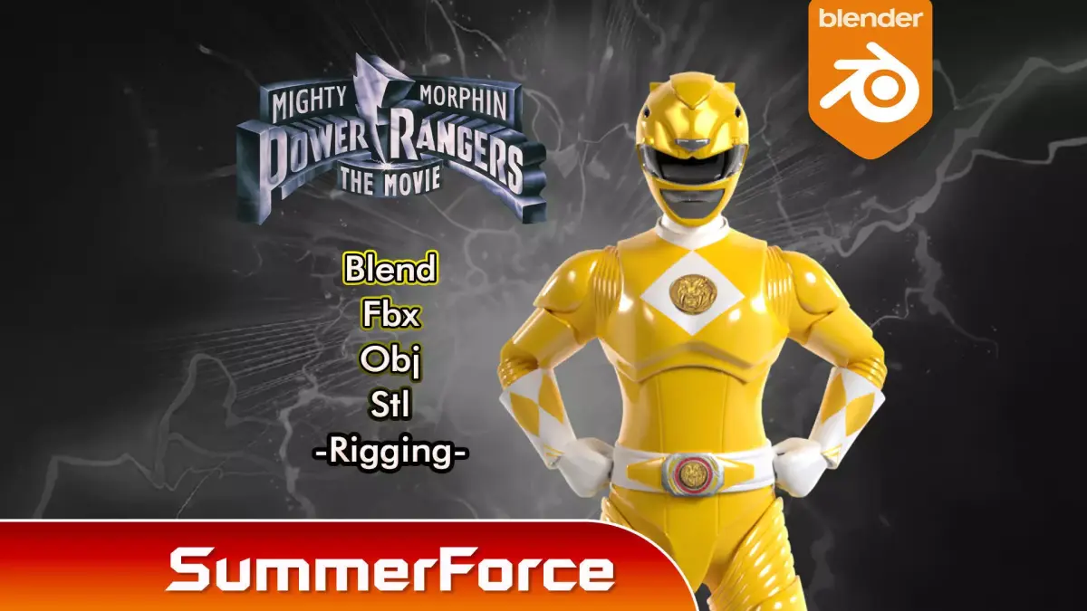 Yellow Ranger - Mighty Morphin Power Rangers The Movie 3D model