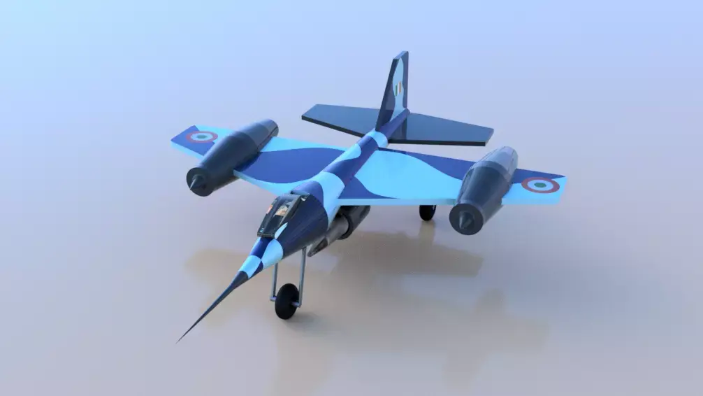 Aircraft fighter jet Low-poly 3D model
