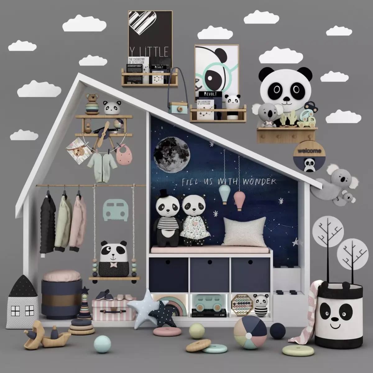 toys and furniture set  Low-poly 3D model order