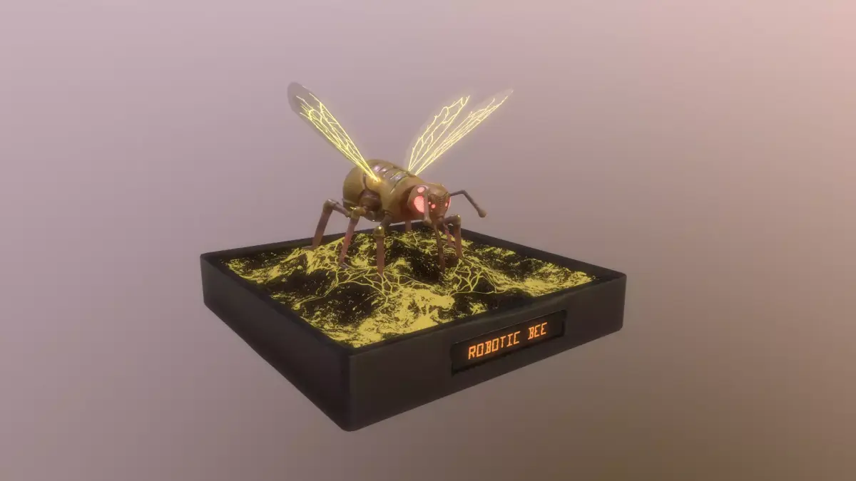 Robotic Bee Low-poly 3D model