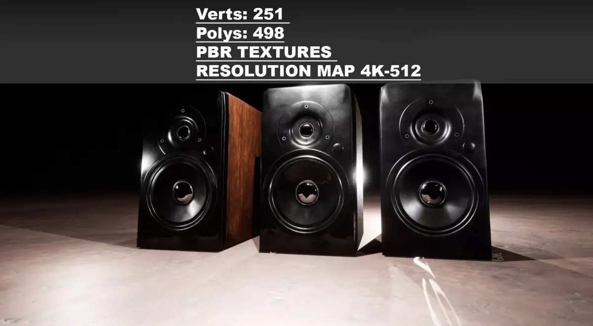 Audio Speaker Game ready model UE4 Free low-poly 3D model