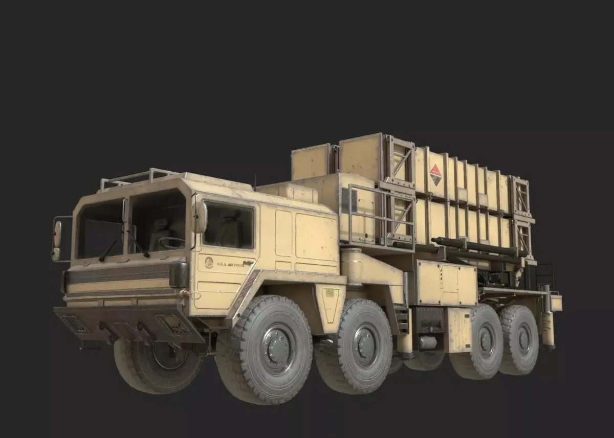 3 coatings USA MIM-104 Patriot Anti-air Missile Launcher Low-poly 3D model
