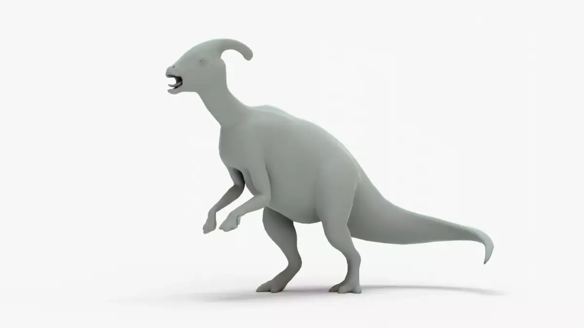Parasaurolophus Rigged Basemesh Low-poly 3D model