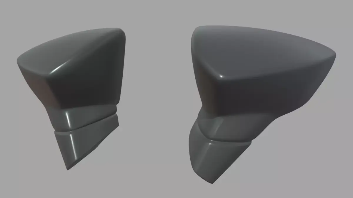 Car Mirror 027 Low-poly 3D model