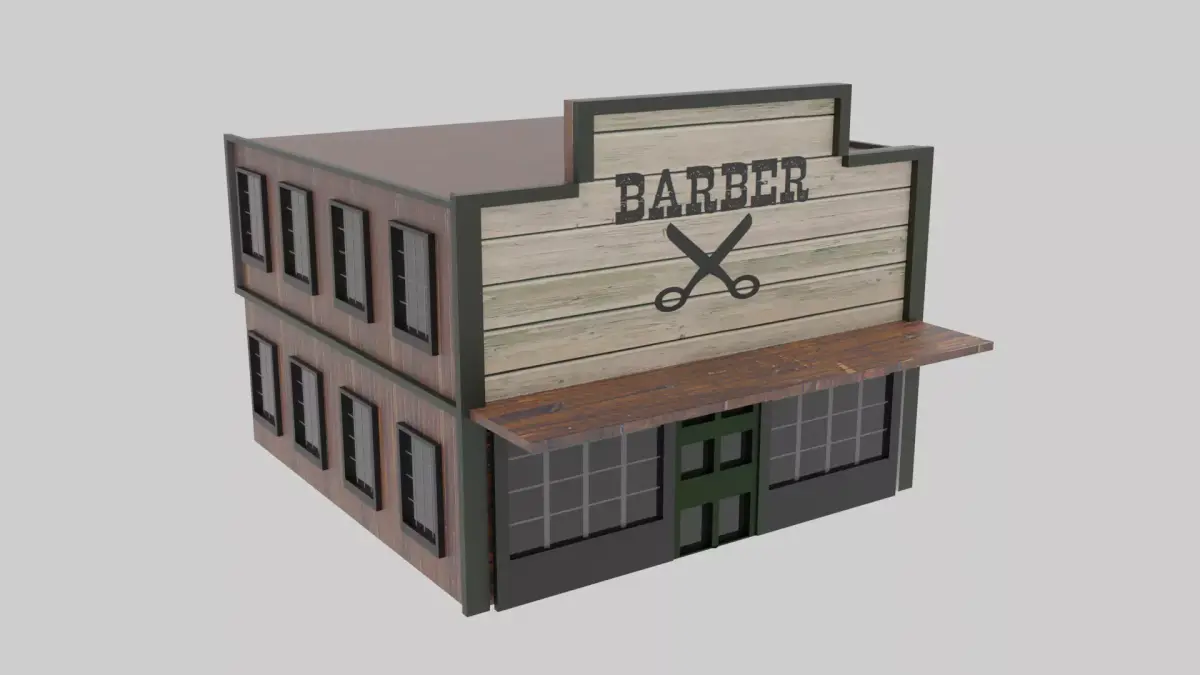 Wild West - Barber Low-poly 3D model