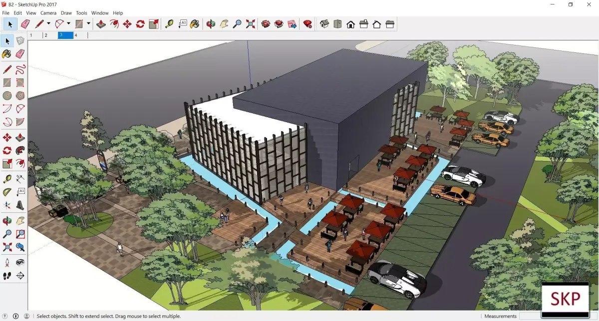 Sketchup Resturant building B2 3D model