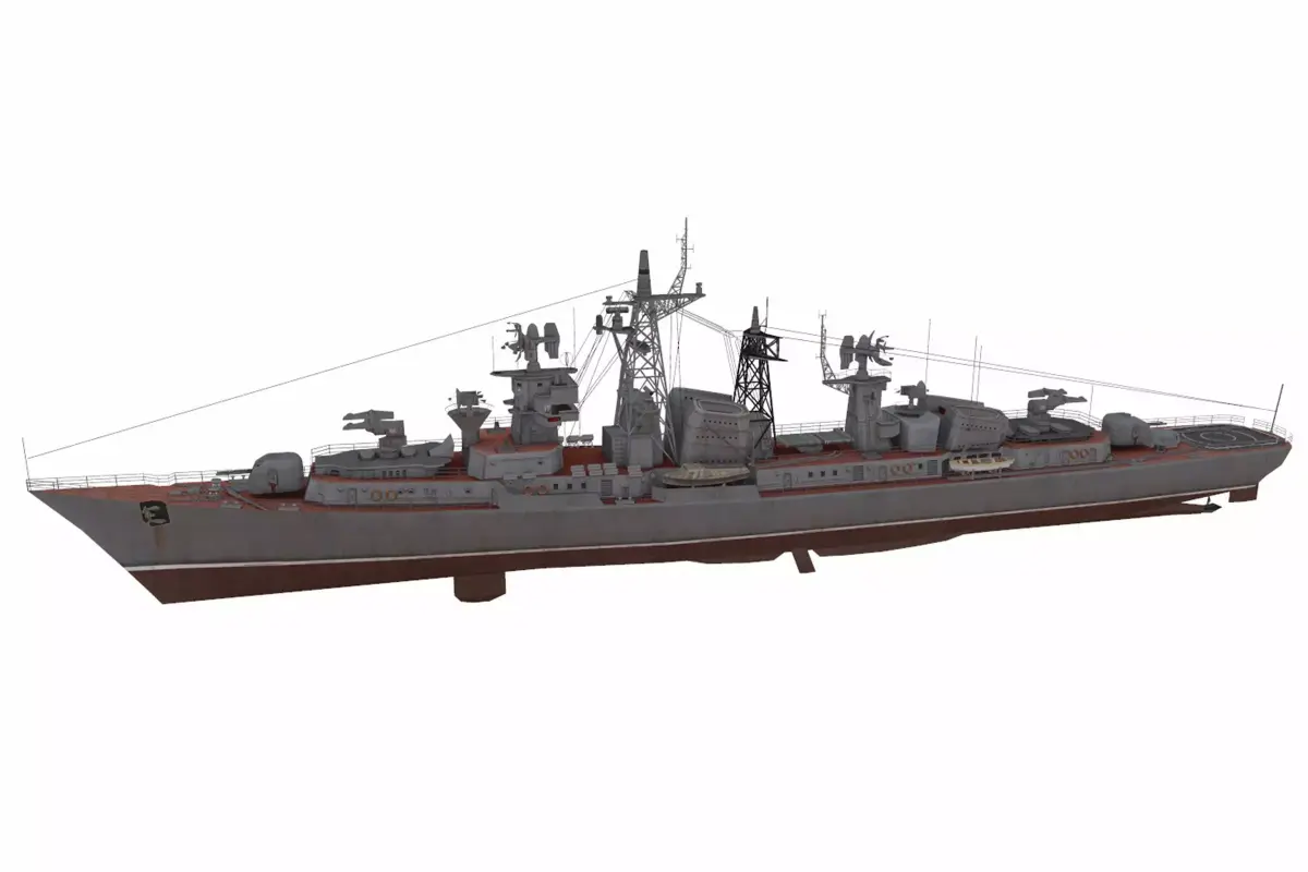Kashin-class destroyer Low-poly 3D model