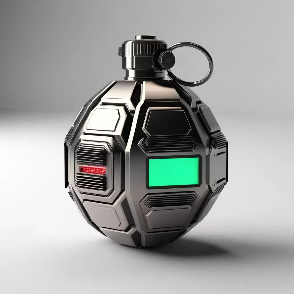 Futuristic Grenade with Digital Timer 3D model
