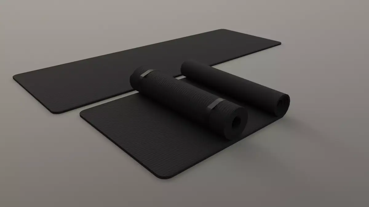 PBR Yoga Mat - Black Low-poly 3D model