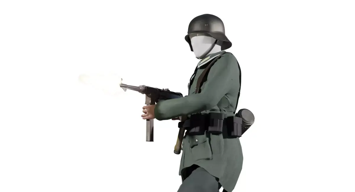 World War 2 German Soldier - Rigged Low-poly 3D model