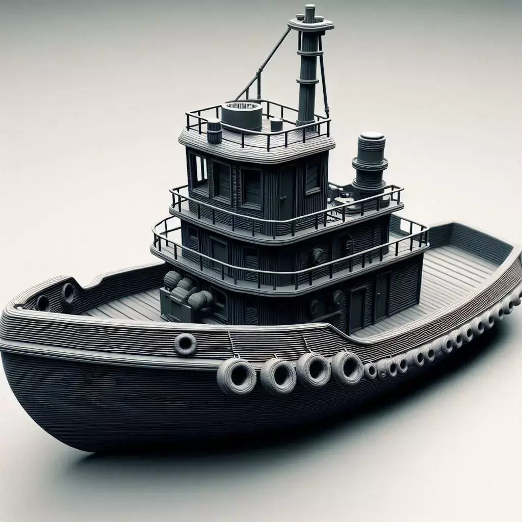 Classic Wooden Boat 3D Model 3D print model