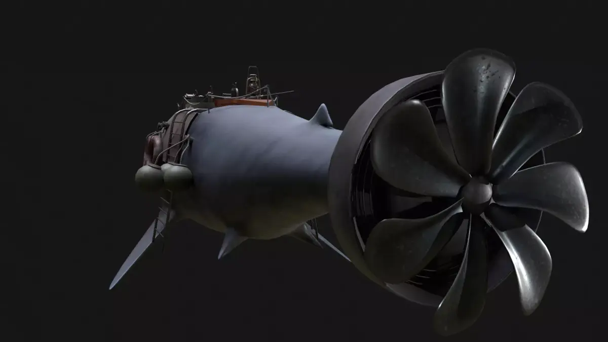 Shark Ship Low-poly 3D model
