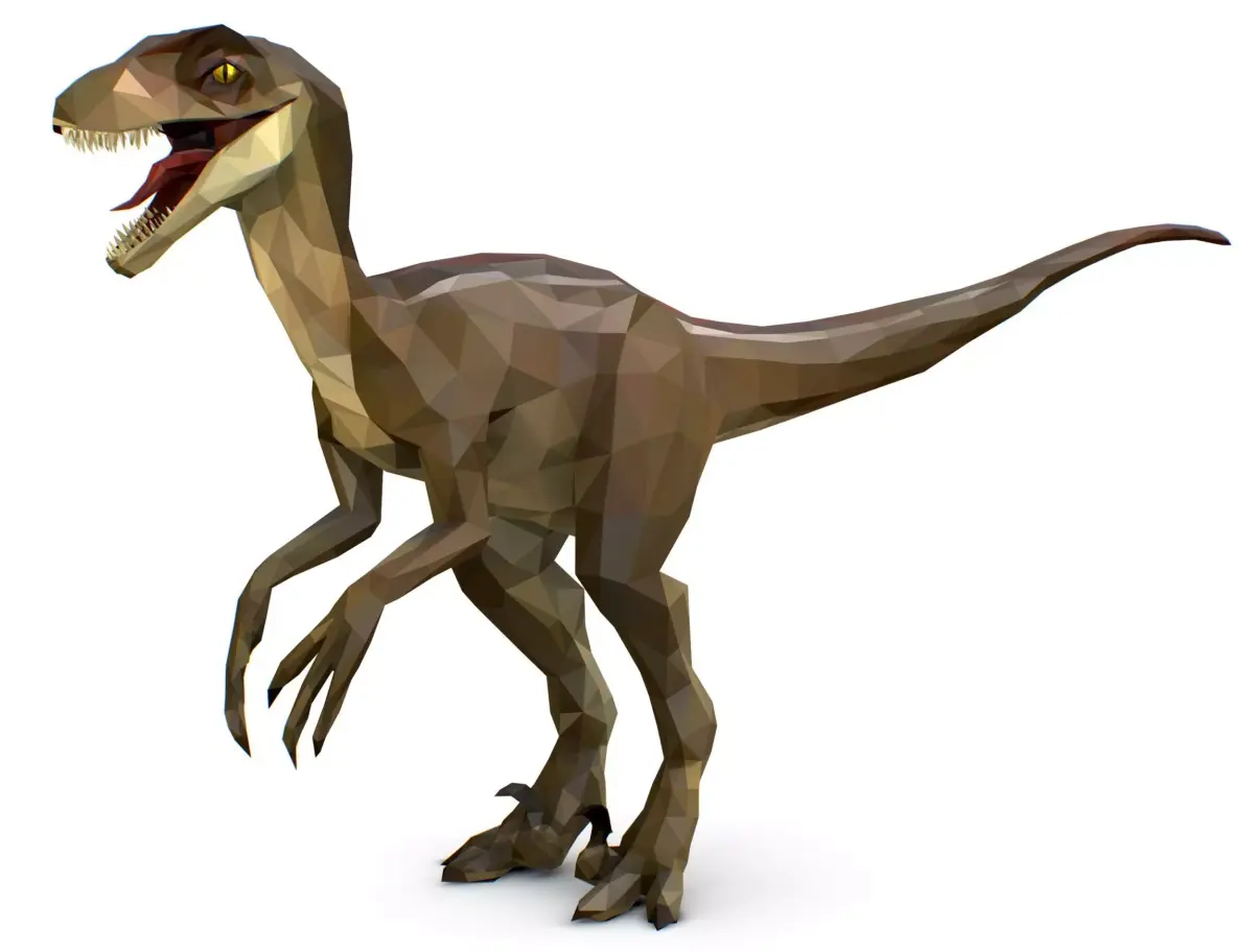 Dinosaur Raptor Lowpoly Art Style Animal Low-poly 3D model