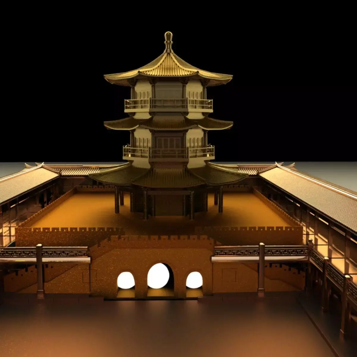 Chinese ancient house 3D model 9